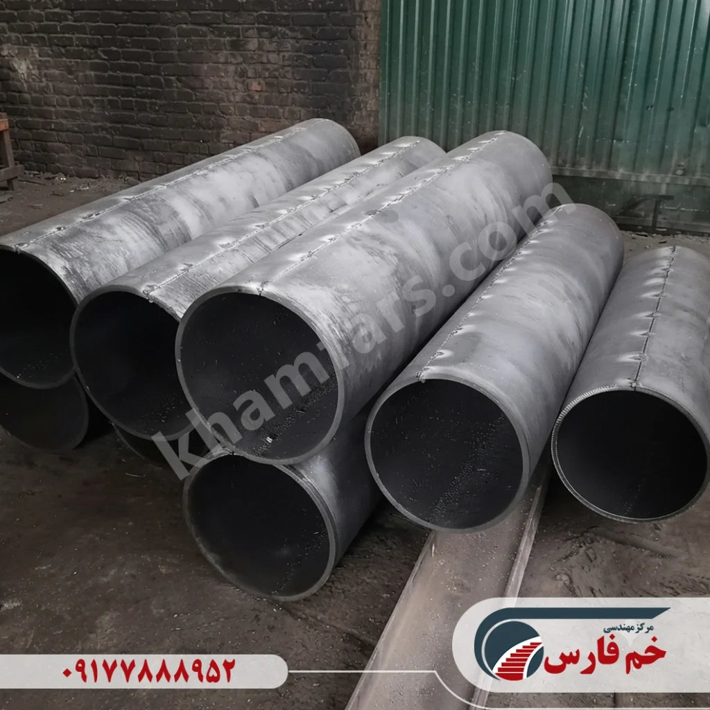 نمونه اجرای خم و نورد ورق آهنی به شکل استوانه‌ای برای پروژه صنعتی در شیراز