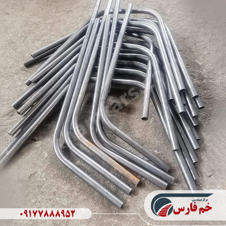 خم ۹۰ درجه لوله فولادی با دستگاه خم و شعاع دقیق